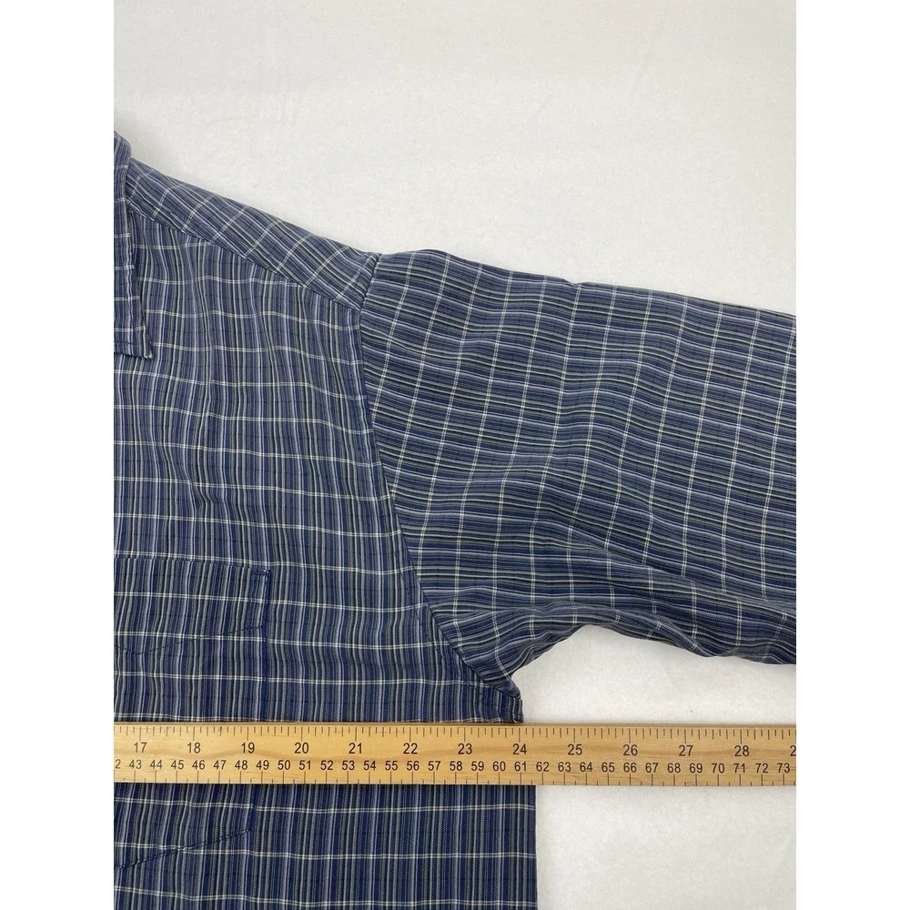 The North Face Men's Plaid Blue Casual Button‎ Down Short Sleeve Shirt Size XL